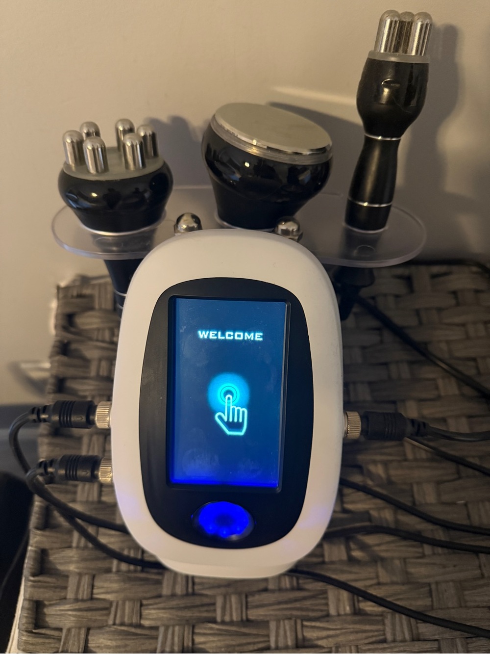 Portable Ultrasonic Skin Care Device in White and Black